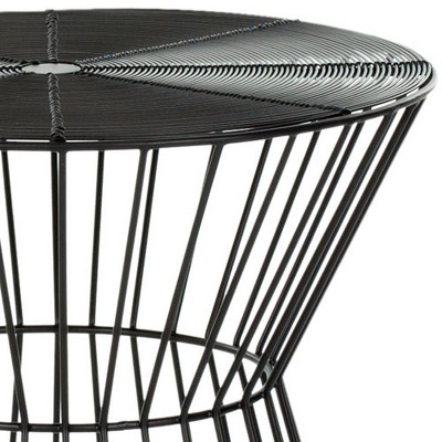 Adele Black Round Metal Wire Stool