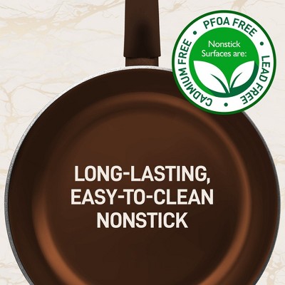 NutriChef 12-Piece Brown Nonstick Aluminum Cookware Set