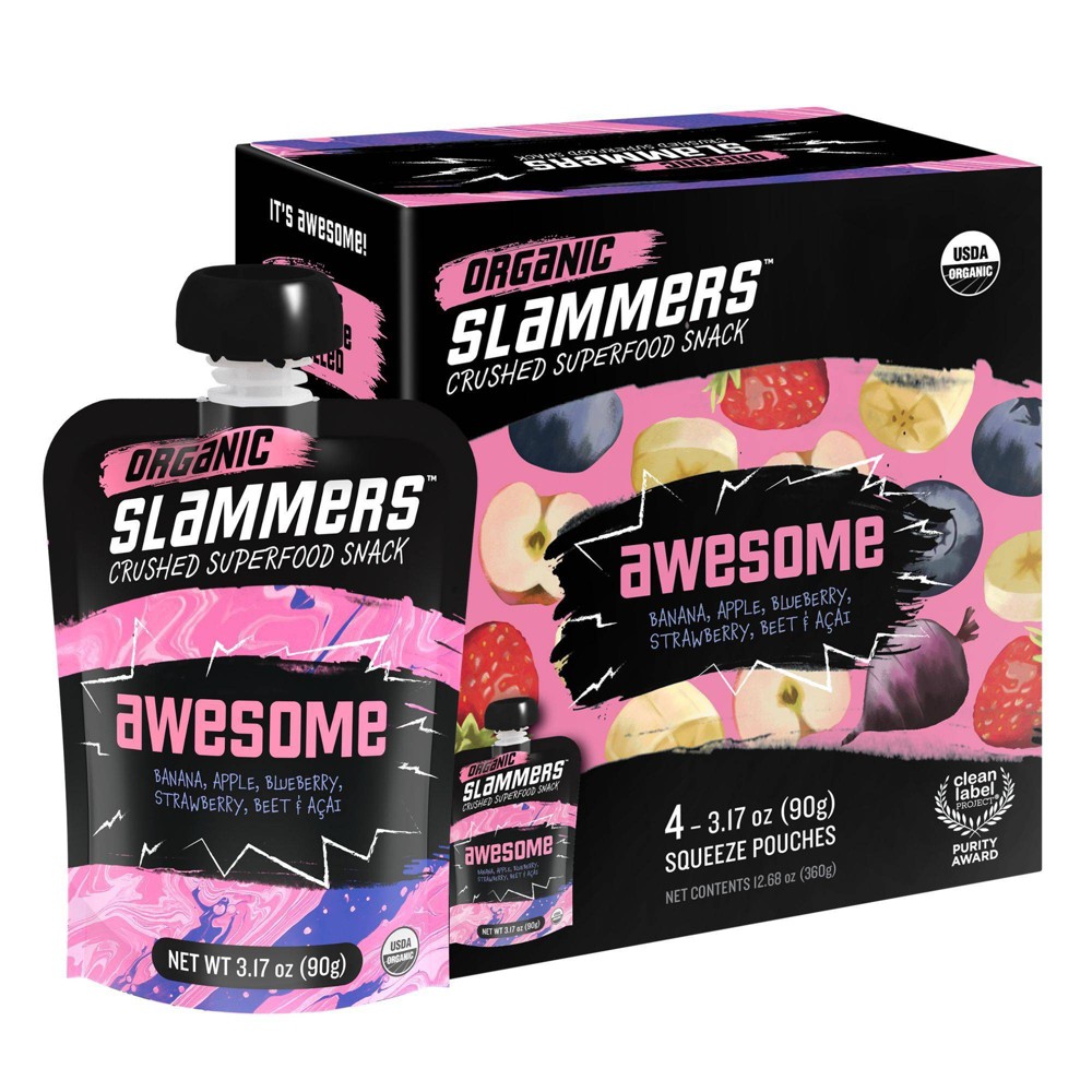 UPC 628619666631 product image for Organic Slammers Superfood Snack Awesome Fruit & Veggie Pouches - 3.17oz 4pk | upcitemdb.com