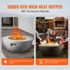 VEVOR Propane Fire Pit, Outdoor Concrete Gas Fire Pit, 39 in Tabletop with Lava Rocks, Lid,Rain Cover, 50000 BTU, Grey - 3 of 4