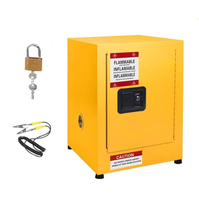17" x 17" x 22" Galvanized Steel Safety Cabinet - Industrial-Grade Flammable Storage with Adjustable Shelf