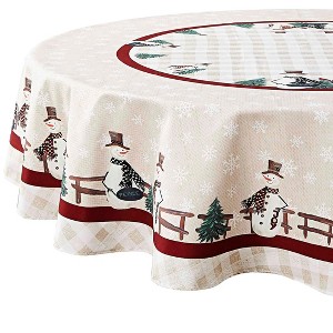 Avanti Linens Country Snowman 70" Round Tablecloth - 1 of 3
