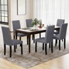 Tangkula Dining Chair Set of 4 Fabric Upholstered Rubber Wood Legs Side Armless - 2 of 4