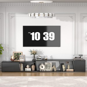 Extendable TV Stand with Sliding Doors Minimalist Rectangle - 1 of 4