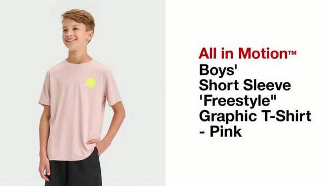 Boys&#39; Short Sleeve &#39;Freestyle&#34; Graphic T-Shirt - All In Motion™ Pink, 2 of 5, play video