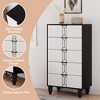 Modern Wooden 5 Drawer Dresser with Vintage Pattern Design, Tall Dresser with Deep Drawers - 4 of 4