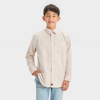 Boys' Oxford Striped Long Sleeve Button-Down Shirt - art class™