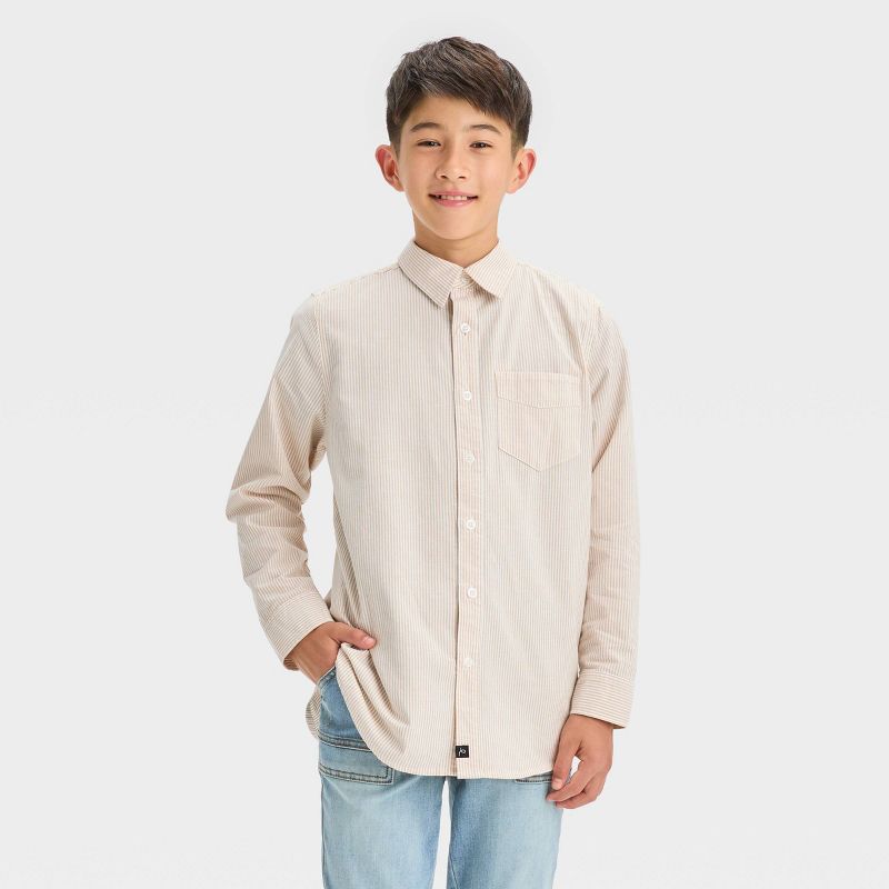 Boys' Oxford Striped Long Sleeve Button-Down Shirt - art class™, 1 of 5