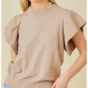 Women's Ruffle Sleeve Sweater - Mainstrip - 1 of 1