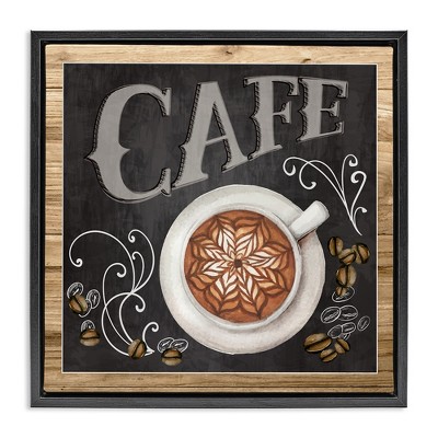 Stupell Industries Chalkboard Style Cafe Sign, 18" x 18"