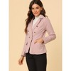Allegra K Women's Regular Fit Casual Lapel Long Sleeve Denim Pockets Blazer - 2 of 4