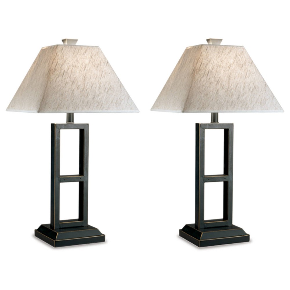 Photos - Floodlight / Street Light Deidra Metal Set Of 2 Table Lamp Black - Signature Design by Ashley