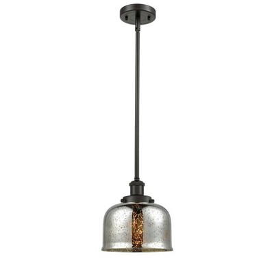 Bell - 1 Light Stem Hung Mini Pendant In Industrial Style-10 Inches Tall and 8 Inches Wide