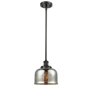 Bell - 1 Light Stem Hung Mini Pendant In Industrial Style-10 Inches Tall and 8 Inches Wide - 1 of 1
