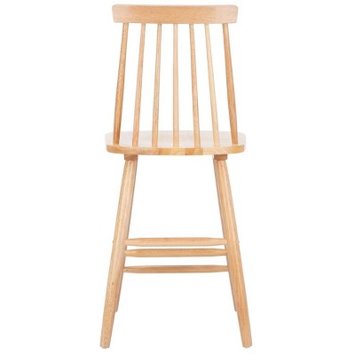 Natural Rubberwood Spindle Back Counter Stools, Set of 2