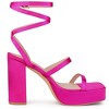Allegra K Women's Wrap Up Open Toe Platform Buckle Chunky High Heel Sandals - 2 of 4
