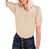 Women's Casual Crew Neck Short Sleeve Sweater Tops for Spring and Summer 2025,Light Apricot - S - 3 of 4