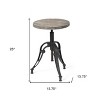 HomeRoots Natural and Black Solid Wood and Iron Backless Adjustable Height Bar Chair - 3 of 4
