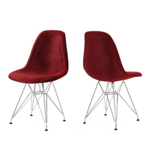 Set of 2 Wilmette Mid Century Eiffel Chair Garnet Red - Christopher Knight Home