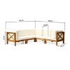 Christopher Knight Home Brava Outdoor Acacia Wood 5 Seater Sectional Sofa Set with Cushions - 3 of 4