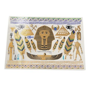 Unique Bargains Egyptian Pharaoh Style Metallic Tattoos Temporary Tattoo Sticker Body Decor 4 Pcs - 1 of 3