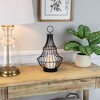 Northlight Metal Cage Hurricane Pillar Candle Holder - 14" - Black - 2 of 4