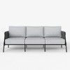 LayinSun Outdoor Patio Woven Rope Sofa, 3-Person Deep Seating Modern Couch 3-Seat for Outside - 2 of 4