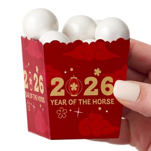 Big Dot of Happiness Lunar New Year - Party Mini Favor Boxes - 2026 Year of the Horse Treat Candy Boxes - Set of 12 - 1 of 4