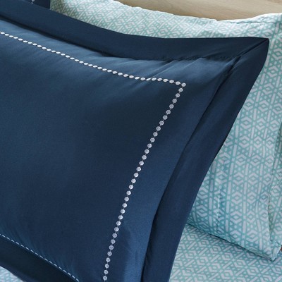 Intelligent Design 7pc Twin XL Blaire Comforter and Sheet Set Navy: Microfiber Bedding, Bohemian Medallion Pattern, Includes Pillowcases & Shams — фото 6