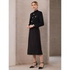 INSPIRE CHIC Women's Tweed Crewneck Button Down Long Sleeve Work Office Cropped Blazer - 3 of 4