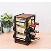 Itopfox Rustic Wood Countertop Wine Rack for 6 Bottles, No Assembly Required, Elegant Brown Finish for Kitchen or Bar Display - 3 of 4