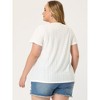 Agnes Orinda Women's Plus Size V Neck Eyelet Short Sleeve Casual Trendy Blouses - 4 of 4