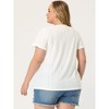 Agnes Orinda Women's Plus Size V Neck Eyelet Short Sleeve Casual Trendy Blouses - image 4 of 4