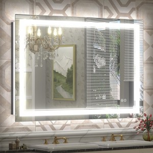 Apmir Super Bright 192 LEDs/m Front LED Lighted Anti-Fog Tempered Glass Bathroom/Vanity Mirror with ETL & 3-Year Warranty - 1 of 4