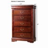 Lycvki Dark Cherry Wood Dresser with 5 Drawers - 3 of 4