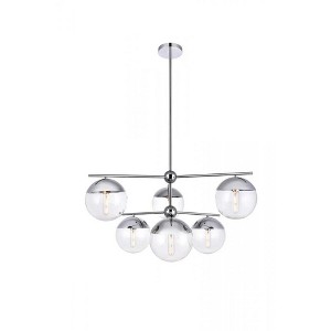 Elegant Lighting Eclipse 6 Lights Chrome Pendant With Clear Glass - 1 of 4
