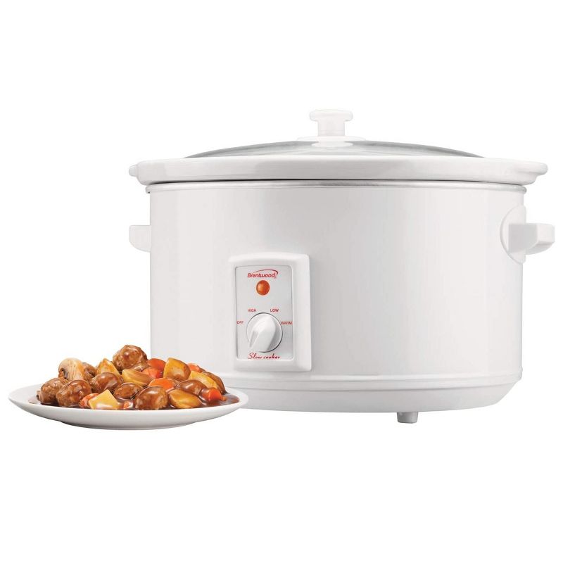 Brentwood 8.0 Quart Slow Cooker in White, 3 of 6