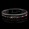 Crucible Men's Red Tiger Eye and Onyx Stone Bead Leather Bracelet - 8.25" + 0.5" Ext - 3 of 4