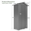 2.5×1.4 FT Small Outdoor Tool Shed with Adjustable Shelves, Weather-Resistant Metal Storage Shed for Backyard or Garden–The Pop Home - 4 of 4