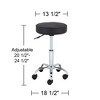 Studio 55D Kelly Chrome Swivel Bar Stool Silver 24 1/2" High Adjustable Modern Rolling Black Round Faux Leather Cushion for Kitchen Counter Island - image 4 of 4