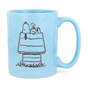 Silver Buffalo Peanuts Snoopy and Woodstock House Wax-Resist Pottery Mug | Holds 17 Ounces - 1 of 4