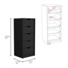 CAVINAS  5 Drawers Dresser for Bedroom,Modern Drawers with Free Handle for Kids Room,Living Room,Entry and Hallway,White/Black/Brown - 3 of 4