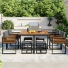 9-Piece Acacia Wood Patio Dining Set,Space-Saving Outdoor Table And Cushioned Chairs,Weather-Resistant-Maison Boucle - 2 of 4