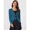 INSPIRE CHIC Women's Tie Front Long Sleeve Crop Ruffle Knit Cardigan Sweaters - 3 of 4
