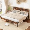 Infans King Size Bed Frame w/ Wooden Headboard Under-Bed Storage No Box Spring Needed - 3 of 4