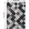 Plaid Runner Rug – Machine Washable, Abstract Geometric Design, Non-Slip, for Hallway, Kitchen, Bedroom, Living Room - 2 of 4