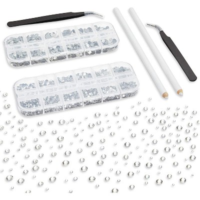 Bright Creations 6036 Pieces Hotfix Rhinestones Set with Dotting Pen and Tweezers for Arts and Crafts