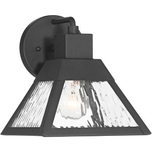 John Timberland Delia 9 1/4" High Modern Outdoor Wall Light Fixture Mount Porch House Weatherproof Textured Black Finish Metal Clear Glass Shade - 1 of 4