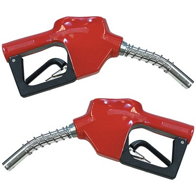 Apache 99000246 3/4 Inch Connection Automatic Shut Off Diesel Ethanol Gasoline Ethanol E85 Fuel Efficient Pump Nozzle, Red (2 Pack)