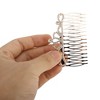 Unique Bargains Women's Rhinestone Hair Insert Comb Gold Tone 1 Pc - 3 of 3
